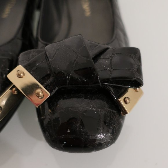 Stuart Weitzman Black Bow Flats - SZ 6 - Picture 2 of 6